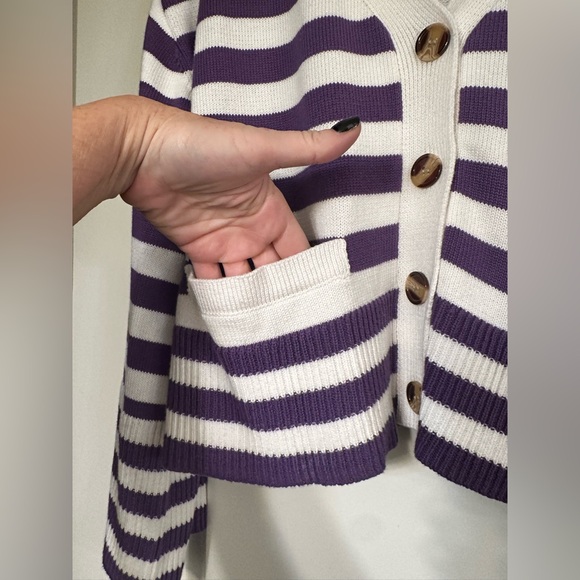 Striped Purple and White Sweater - Picture 13 of 14